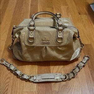 Coach Tan Patent Leather Satchel